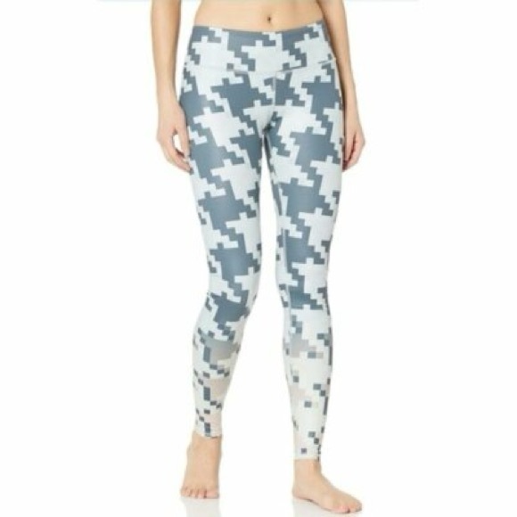 ALO Yoga Pants - Alo Yoga Slate Airbrush Pixel Houndstooth Pattern Leggings S
